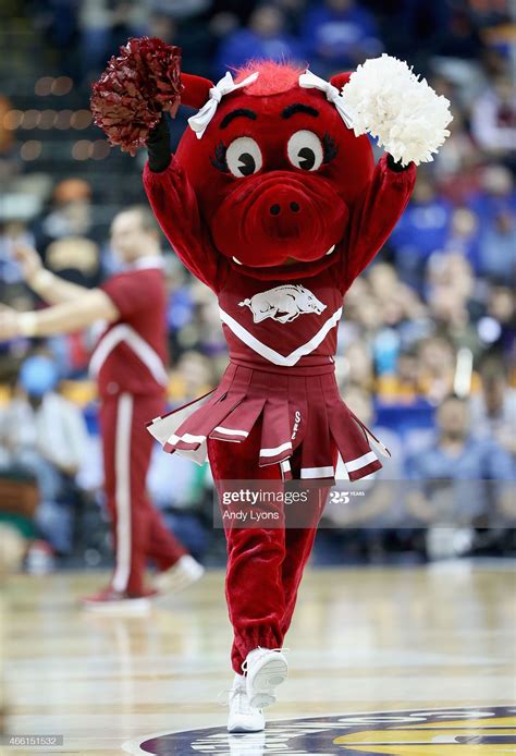 the mascot performs during a basketball game against school sports team on march 28, 2013 in ...