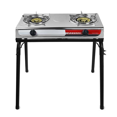 XtremepowerUS Portable Propane Gas Range 2-Burner Stove Cooktop Auto