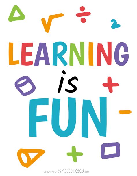 Learning Is Fun - Free Classroom Poster - SKOOLGO | Classroom posters ...