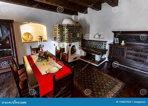 Interior of Medieval Castle of Earl Vlad Dracula in Bran. Editorial ...