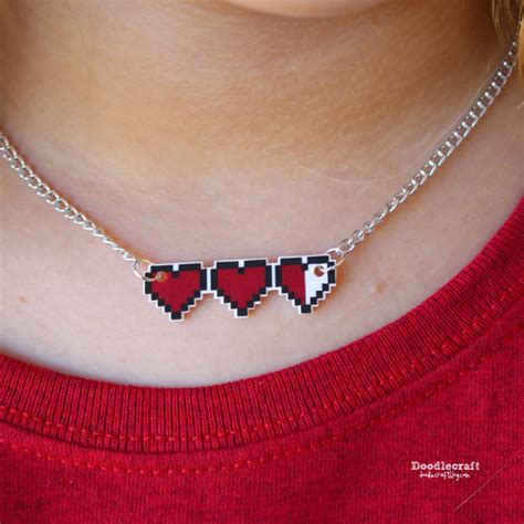 Doodlecraft: Legend of Zelda Heart Container Necklace!