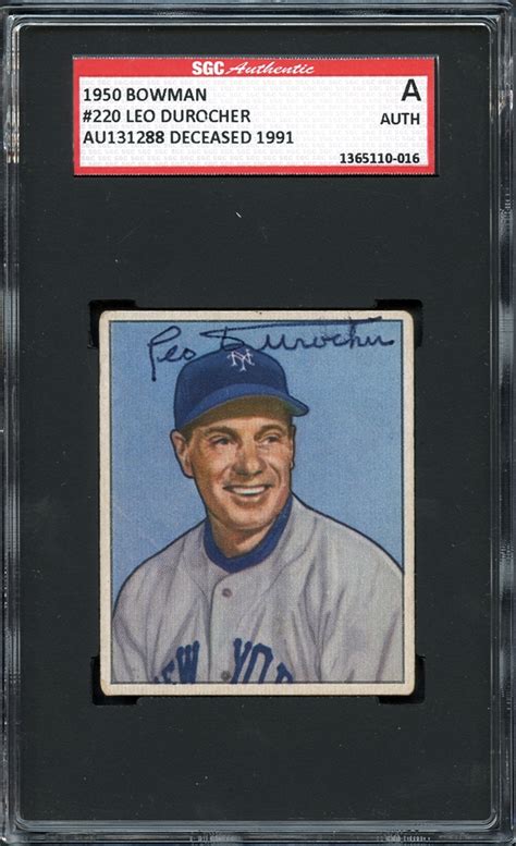 Lot Detail - 1950 Bowman #220 Leo Durocher Autograph SGC Authentic