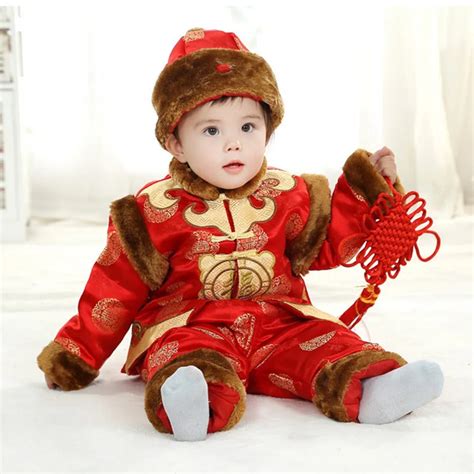 Long Sleeve Chinese Spring Festival Clothes New Year Costume Baby Clothes Cotton Padded Jacket ...