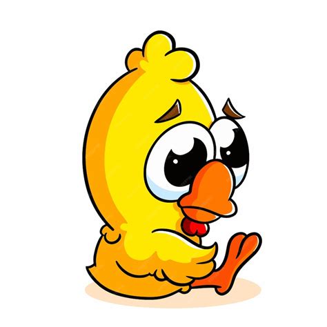 Premium Vector | Sad chicken cartoon illustration