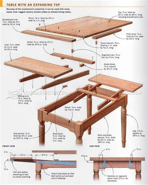 #2620 Expanding Table Plans - Furniture Plans | Proje Planları ...