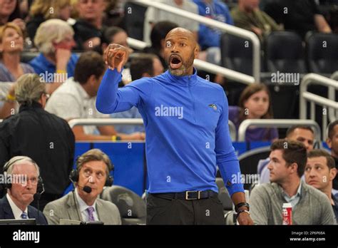 Orlando, Florida, USA,March 7, 2023, Orlando Magic Head Coach Jamahl Mosley at the Amway Center ...