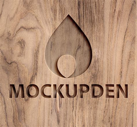 Free Wood Logo Mockup PSD Template - Mockup Den