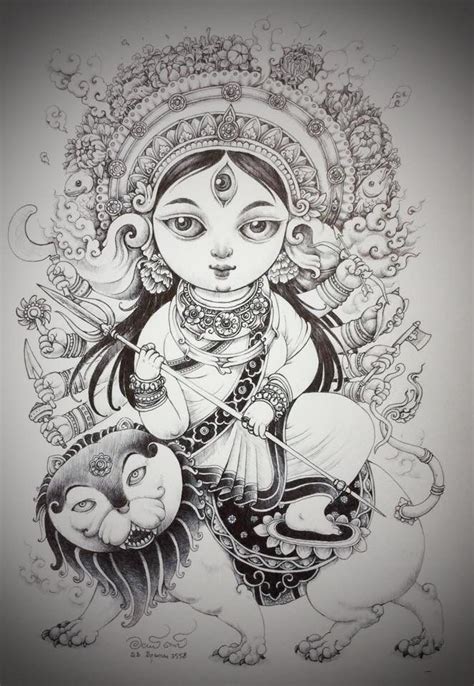 Pencil Drawings Of Goddess Durga - pencildrawing2019