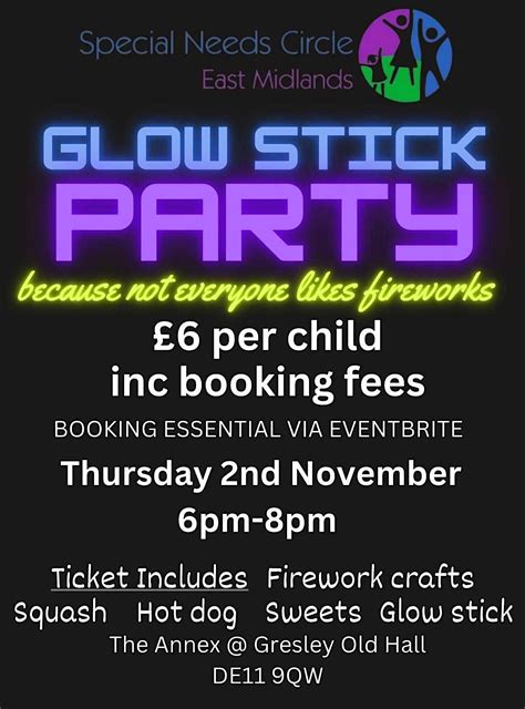 Glow Stick Party, Gresley Old Hall Community Welfare Centre, Church ...