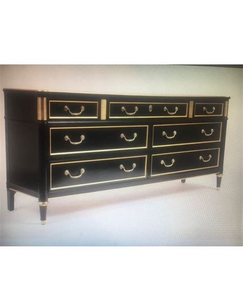 Dresser Black Lacquer Gold Accents - Etsy