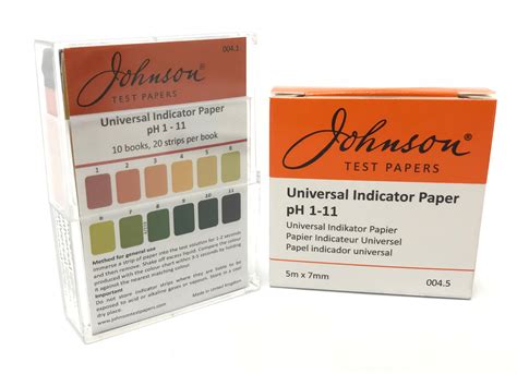 Universal Indicator Paper pH 1 - 11 | Johnson Test Papers