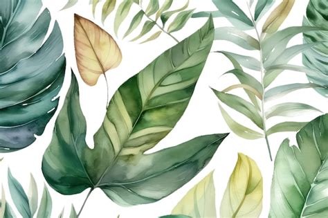 Premium Photo | Tropical leaves pattern green leaf monstera seamless ai