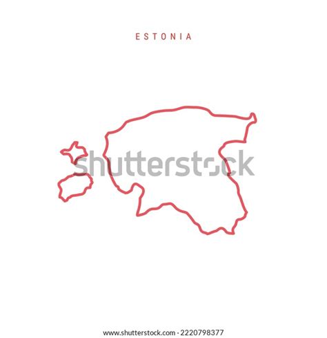 Estonia Outline Map Estonian Red Border Stock Illustration 2220798377 ...