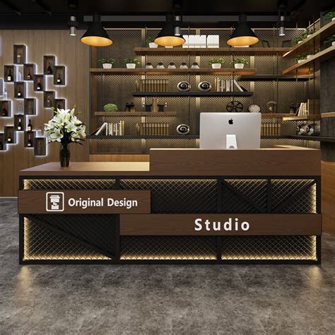 Stainless steel multifunctional reception desk, barber shop, coffee ...