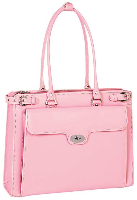 McKlein® Winnetka 94839 Pink Leather Ladies' Briefcase w/ Removable Sleeve