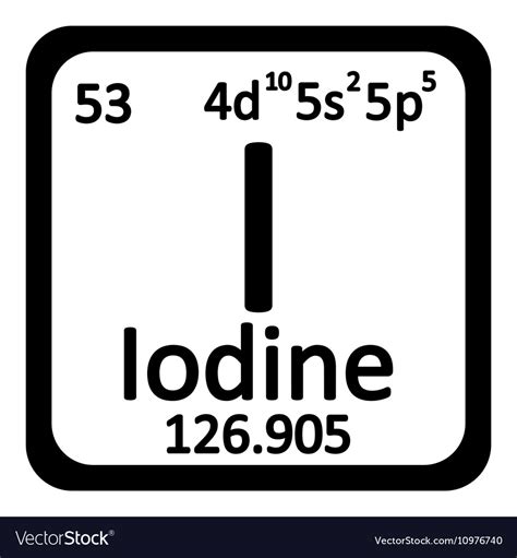 Periodic table element iodine icon Royalty Free Vector Image