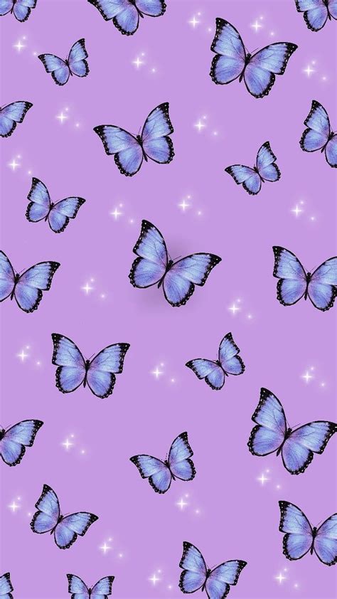 Aesthetic Sparkles Purple Butterflies, Cute Purple Butterfly HD phone ...