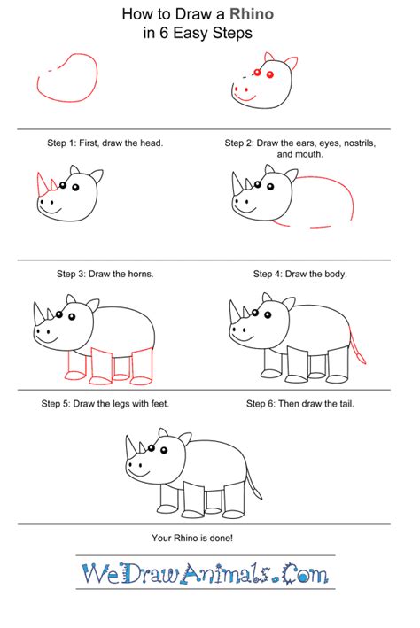 How to Draw a Simple Rhino for Kids