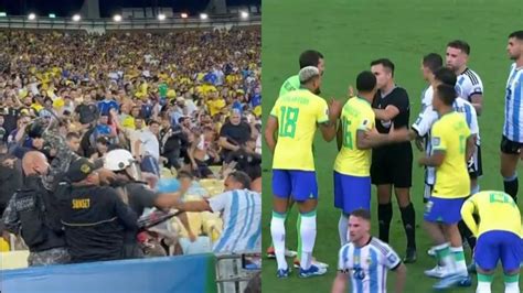 Brazil police uses force on Argentinian fans, Rodrygo argues with Messi ...