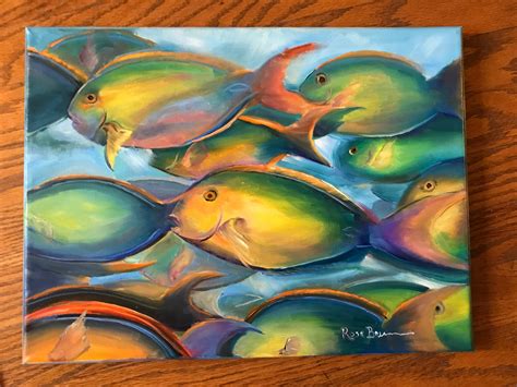 Fish Painting, fish bowl, tropical fish, Oil Painting, Gifts for Dad ...