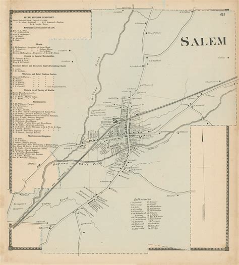 Village of SALEM, New York 1866 Map