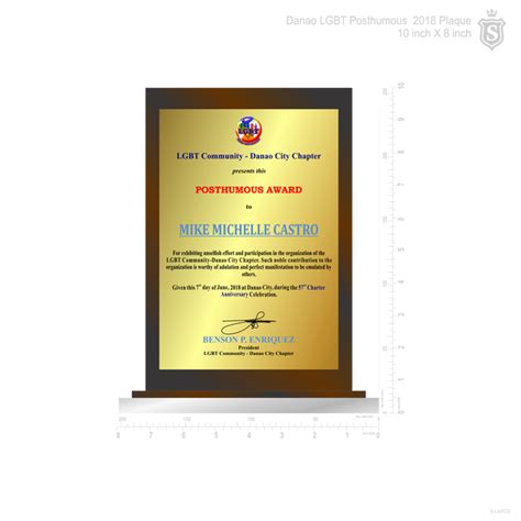 Posthumous Award Plaque – Suarez Arts