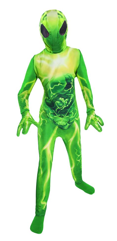 Boys Green Alien Space SciFi Halloween Fancy Dress Costume Kids Costume ...