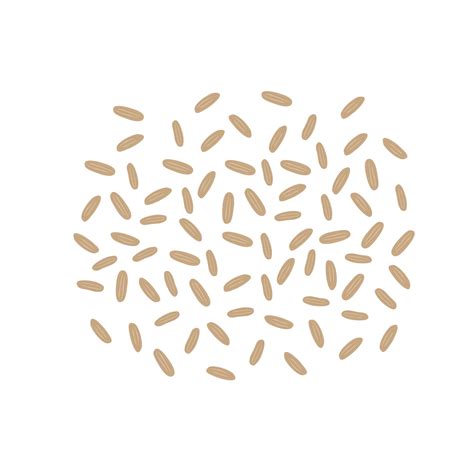 Brown rice seeds. Whole grain rice 3206503 Vector Art at Vecteezy