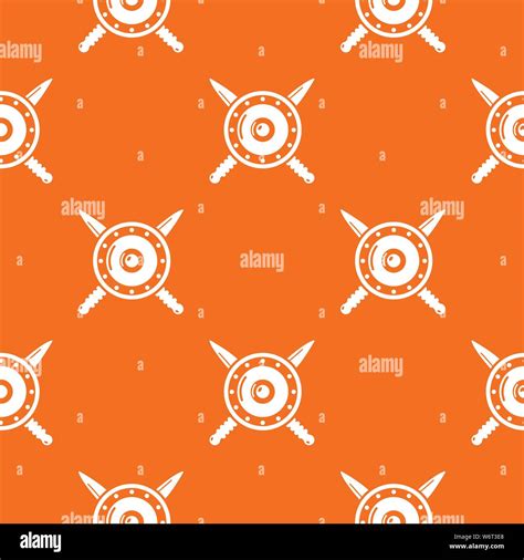Medieval shield and swords pattern vector orange Stock Vector Image & Art - Alamy