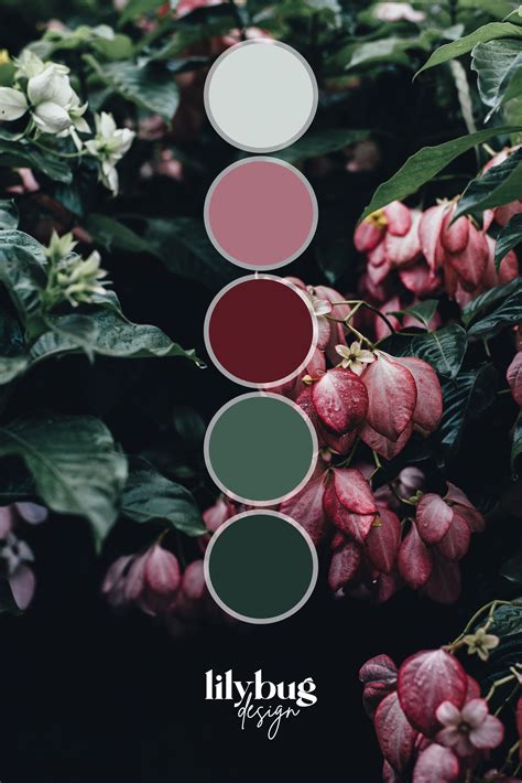 Maroon Green Floral Colour Palette by Lilybug Design at www ...