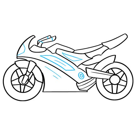 How to Draw Motorcycle: Step 9 Guided Drawing, Drawing Practice, Art Drawings Sketches Simple ...