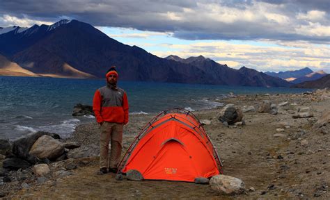 Camping next to Pangong Tso Lake in Ladakh. I guess Orange is the theme. This is one of my ...