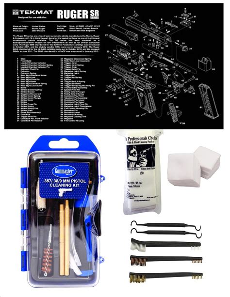 GunMaster 9MM Caliber RUGER SR Tekmat Cleaning Mat & 21 Pc Gun Cleaning Kit | eBay