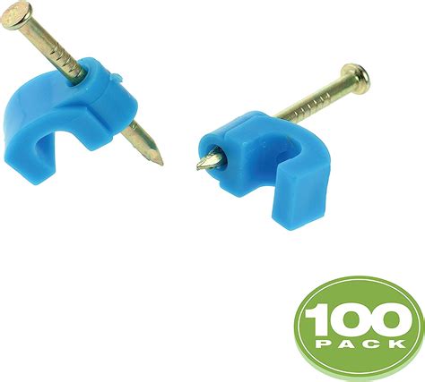 Amazon.com: Mediabridge 5mm Cable Clips (100 pcs - Blue) with Hardened 1 Inch Nail for Cat5 ...