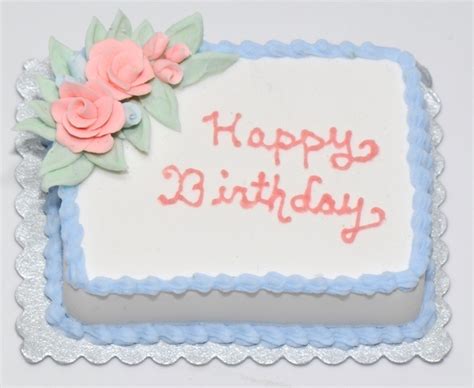 Blue Happy Birthday Cake w/Pink Roses | Stewart Dollhouse Creations