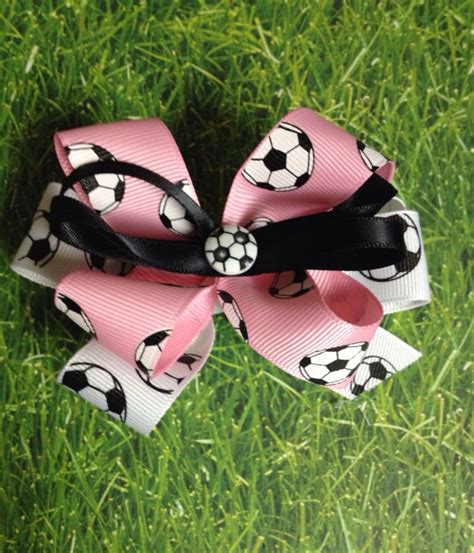 Small Soccer Bow Pink Soccer Ribbon Pick Your Colors Fast - Etsy