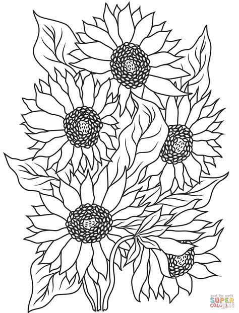 Free Printable Sunflower Coloring Pages