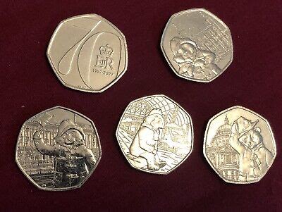 FULL SET OF Paddington Bear 50p Coins, Queens Platinum Jubilee 50p Uncirculated £9.99 - PicClick UK