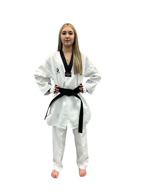 Range Black Collar Taekwondo Uniform / Dan Dobok | Martial Arts Uniform ...