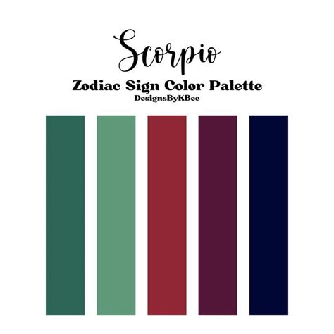 Scorpio | Zodiac Sign Color Palette | Zodiac signs colors, Zodiac sign ...