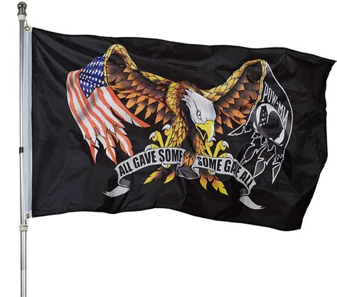 TOPFLAGS Pow Mia Eagle Flag 3x5 Outdoor- All Gave Some Some Gave All ...