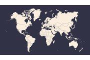 World map silhouette with countries | Illustrations ~ Creative Market