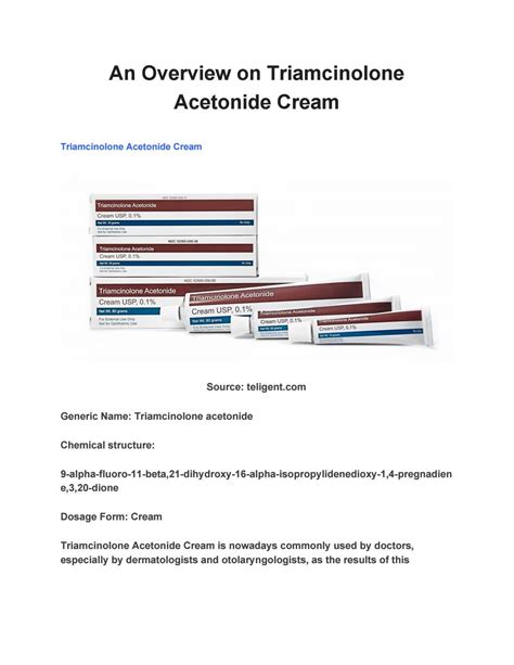 An Overview on Triamcinolone Acetonide Cream by Health Clubfinder - Issuu