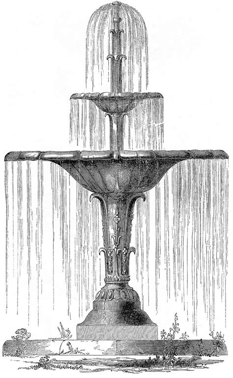 3 Vintage Fountain Clipart! - The Graphics Fairy