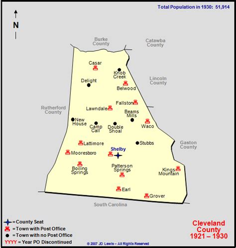 Cleveland County, NC - 1921 to 1930