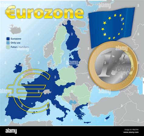 Euro zone map, Euro currency, European Union Stock Vector Image & Art - Alamy