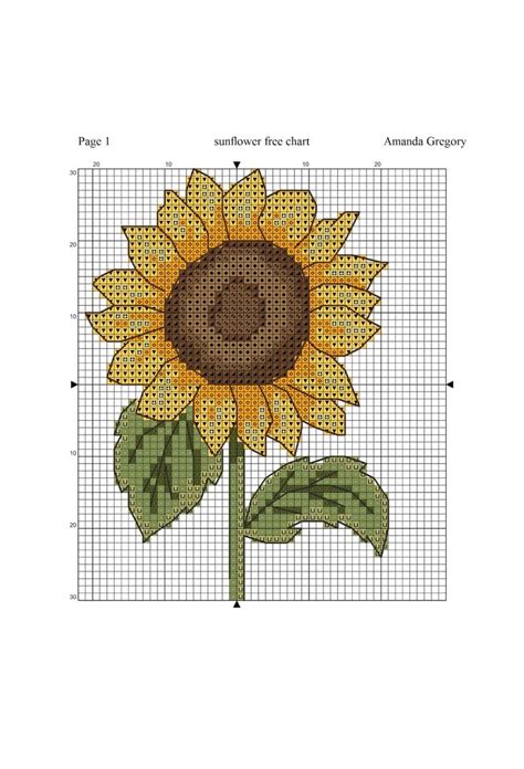 Amanda Gregory cross-stitch design: free sunflower cross stitch chart | Cross stitch patterns ...