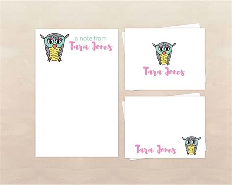 Personalized Owl Stationery Set Custom Owl Gifts for Women | Etsy