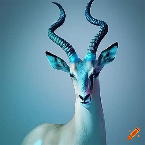 Ethereal blue impala with single horns