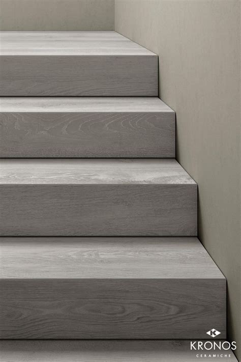 Stair steps with wood look porcelain stoneware tiles | Wood stairs ...